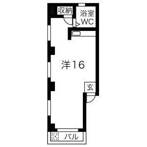 香坂YN(ワンルーム/2階)の間取り写真