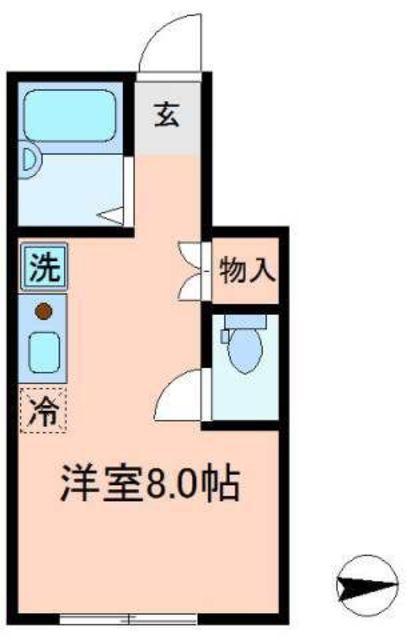アイコート川越(ワンルーム/1階)の間取り写真