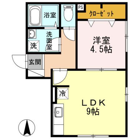 ハイムクライスI(1LDK/1階)の間取り写真