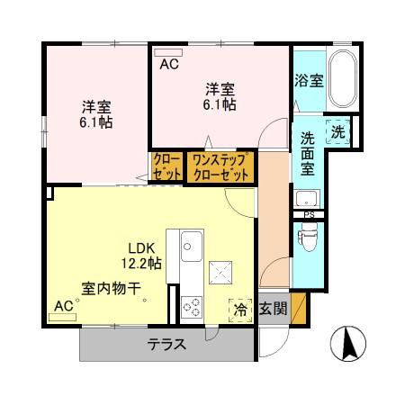 ボナールメゾン(2LDK/1階)の間取り写真
