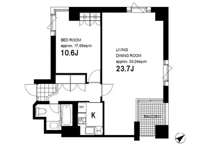 神谷町MTコート(1LDK/8階)の間取り写真