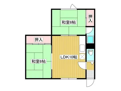 第2ツチヤハイツ(2LDK/2階)の間取り写真