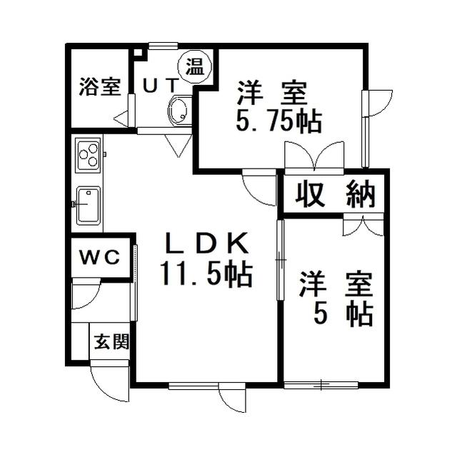 エコハウス幸(2LDK/1階)の間取り写真