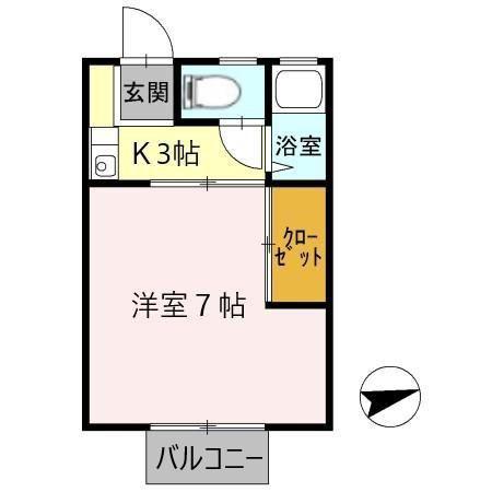 パークハウスB棟(1K/1階)の間取り写真