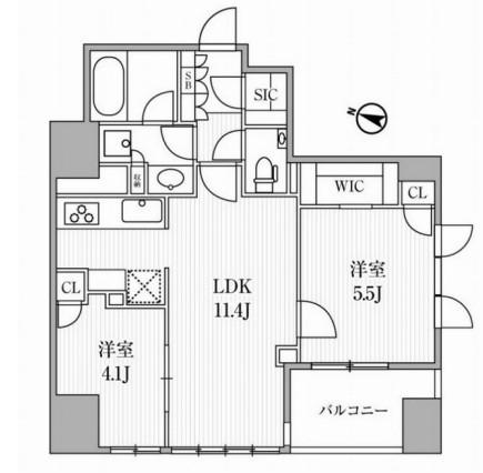 ディームス大手町ノース(2LDK/10階)の間取り写真