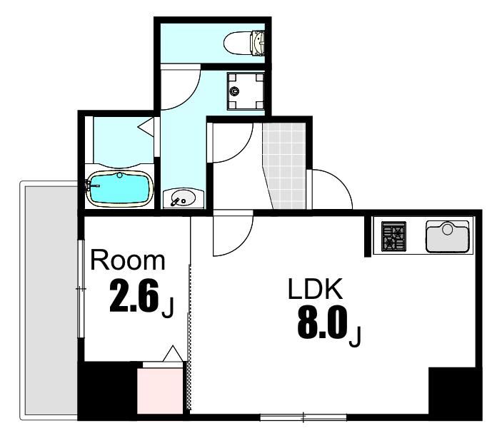 グランディール住吉(1LDK/5階)の間取り写真