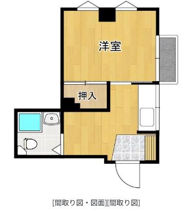 たからべビル(1K/4階)の間取り写真