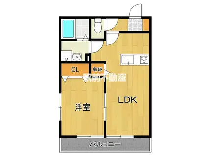 クリントブロン1(1LDK/1階)の間取り写真