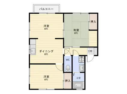 リバーサイドタウン壱番館(3DK/2階)の間取り写真