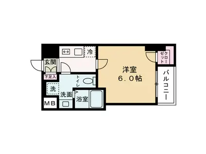 サムティ西長堀RIVERFRONT(1K/11階)の間取り写真