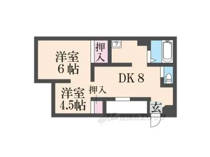 リノステイ京都沓掛(2LDK/4階)の間取り写真