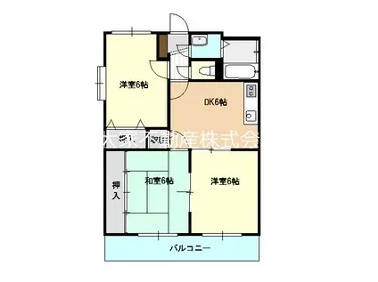 ニューライフ寺地(3DK/2階)の間取り写真