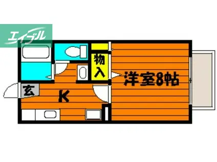 メゾンたちばなA棟(1K/1階)の間取り写真