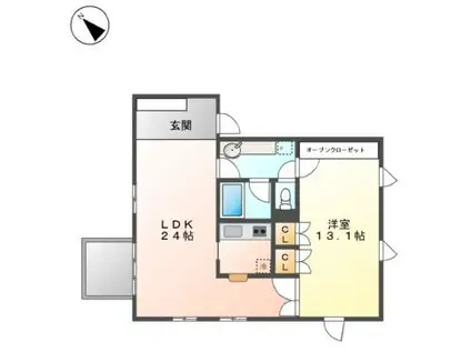 TASHIRO71(1LDK/7階)の間取り写真