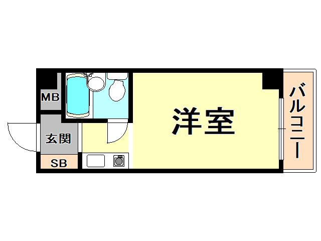 ネオダイキョー夙川北名次(ワンルーム/2階)の間取り写真