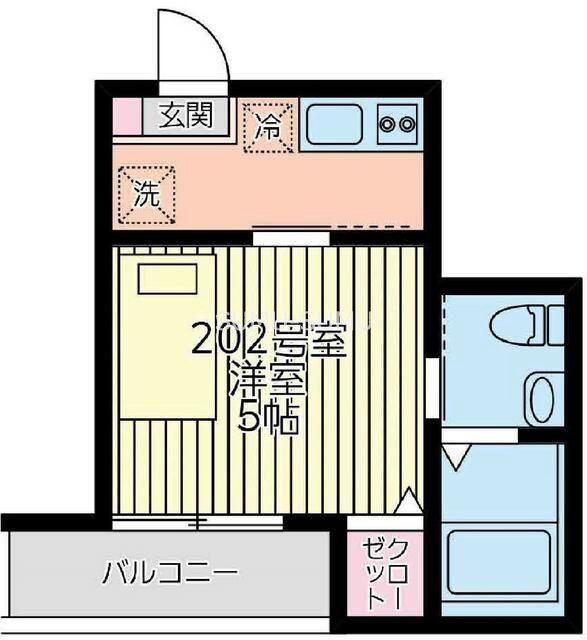シャトーライフ横浜I(1K/3階)の間取り写真