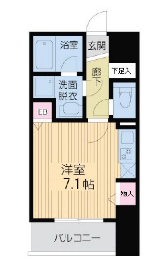 レジデンス本町(ワンルーム/14階)の間取り写真