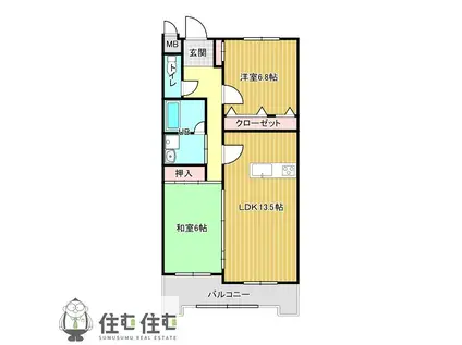 ハイムS・S(2LDK/3階)の間取り写真