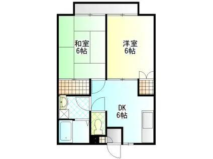 ショウナンブライトレジデンス(2DK/2階)の間取り写真