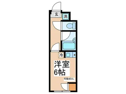 フラット5SALT(ワンルーム/2階)の間取り写真