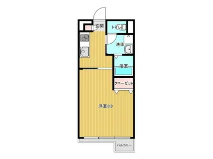 メゾン中山(1K/2階)の間取り写真