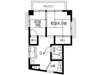 大塚マンション(2DK/2階)の間取り写真