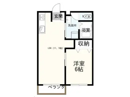 ミストラルI(1LDK/2階)の間取り写真