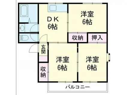 セジュール柏A棟(3DK/1階)の間取り写真