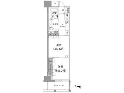 アビティ目黒(2K/3階)の間取り写真