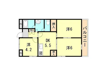 ラ・メゾンエスポワール(3DK/1階)の間取り写真