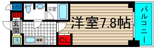 アーデン京町堀ウエスト(1K/5階)の間取り写真