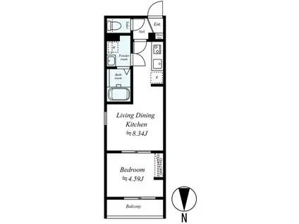 グラドゥス上溝3(1LDK/2階)の間取り写真