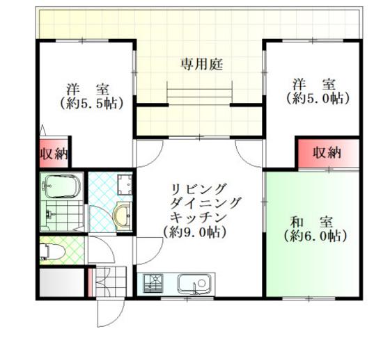 佐々木ビル(3LDK/1階)の間取り写真