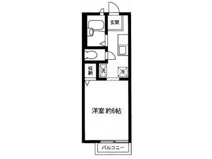 オリゾンメール(1K/2階)の間取り写真