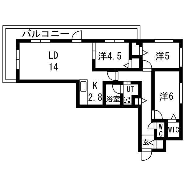 アルファグラン末広(3LDK/4階)の間取り写真