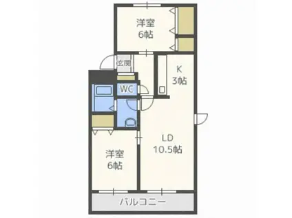パレスニーノ35(2LDK/1階)の間取り写真
