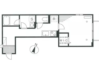 モンターニャ ダルジェント(1K/1階)の間取り写真