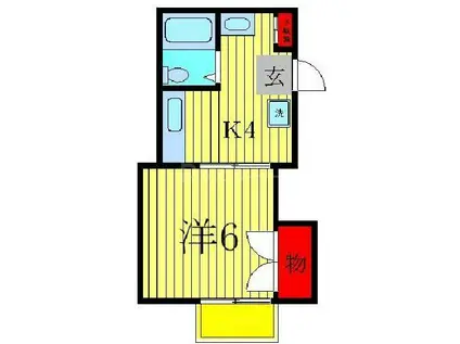ハイムソレイユ(1K/2階)の間取り写真
