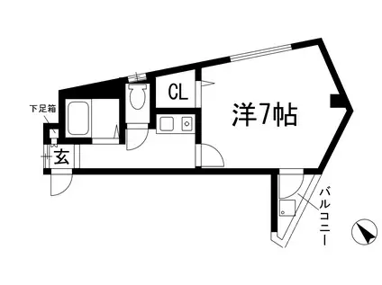 IBKHOUSEⅡ(1K/4階)の間取り写真