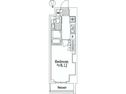アゼスト田無(1K/1階)の間取り写真