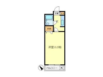 メゾン I・K(1K/2階)の間取り写真