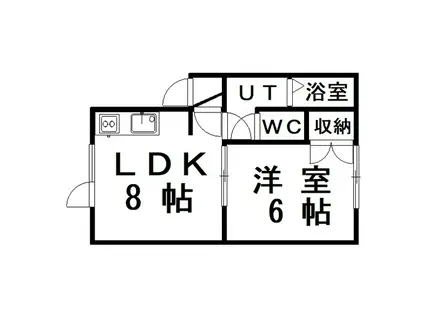 リバーサイドマンション(1LDK/2階)の間取り写真