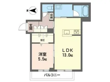 レスタシア II(1LDK/2階)の間取り写真