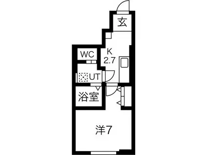 RESI大沢川原II(1K/1階)の間取り写真