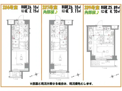 AZEST浮間舟渡II209(ワンルーム/2階)の間取り写真