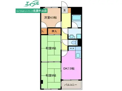 マ・メゾン(3DK/6階)の間取り写真