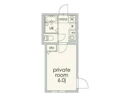 ヴィル中落合(1K/2階)の間取り写真