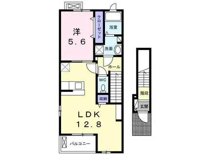 ANGE(1LDK/2階)の間取り写真