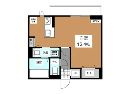 CUBE(ワンルーム/3階)の間取り写真