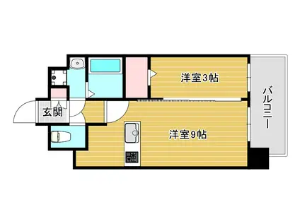 レオンコンフォート難波南II(1LDK/5階)の間取り写真